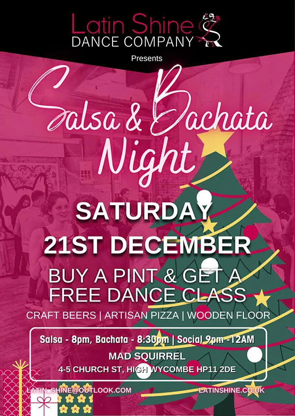 🎅 21st of December: Salsa & Bachata Social - in High Wycombe - #7 (Friday - Christmas Edition) 🎅