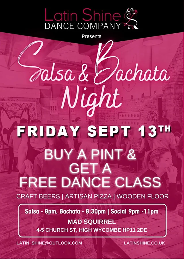 ⭐️ September Bachata and Salsa Social - in High Wycombe - #6 (Friday) ⭐️